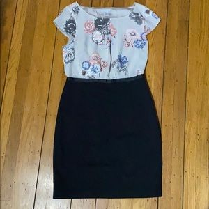 Work chic floral top dress